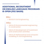 Extension of the application process to English-taught BSc and MSc programs